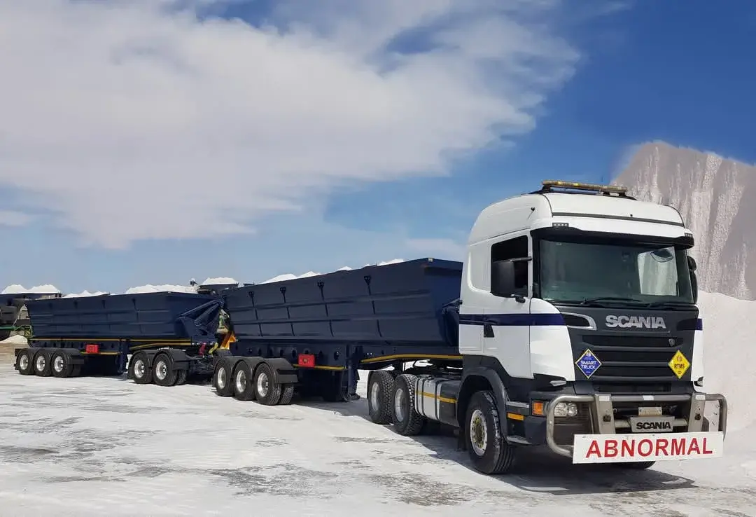 A fleet of 34-ton side tipper trucks ready for deployment